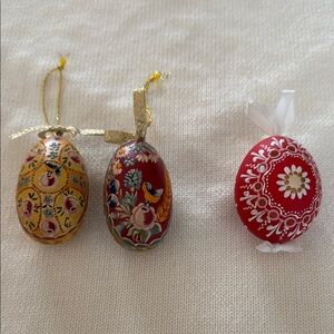 Decorative Hand-Painted Easter Eggs- Set of Three from Germany
